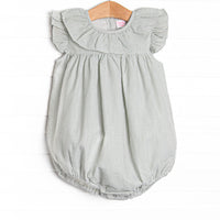 Simple Seersucker Ruffle Bubble, Sage Green