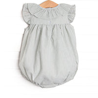 Simple Seersucker Ruffle Bubble, Sage Green