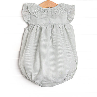 Simple Seersucker Ruffle Bubble, Sage Green