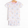 Duckling Dash Bamboo Pajama Short Set, Pink