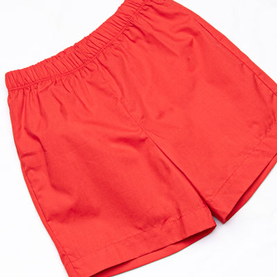 Prep School Plaid Short Set, Red