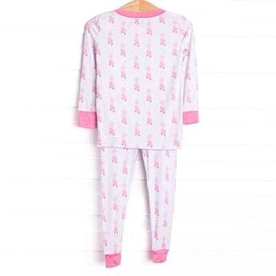 Satin Slippers Bamboo Pajama Set, Pink