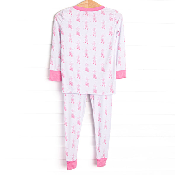 Satin Slippers Bamboo Pajama Set, Pink