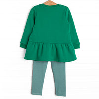 Jolly Lolli Applique Legging Set, Green