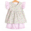Bleu: Briar Smocked Ruffle Short Set, Pink