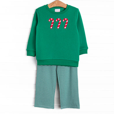 Jolly Lolli Applique Pant Set, Green