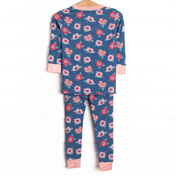 Blooming Beauty Bamboo Pajama Set, Blue