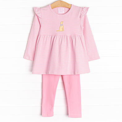 Happy Howls Applique Legging Set, Pink