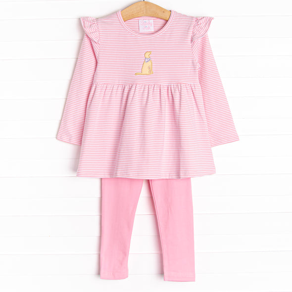 Happy Howls Applique Legging Set, Pink