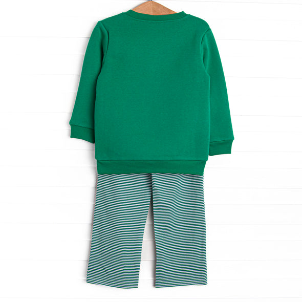 Jolly Lolli Applique Pant Set, Green