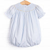 Amusement Park Adventures Smocked Puff Sleeve Bubble, Blue Seersucker