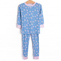 Grace Garden Bamboo Pajama Set, Blue