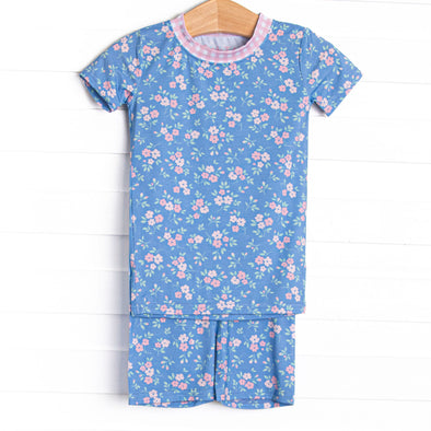 Grace Garden Bamboo Pajama Short Set, Blue