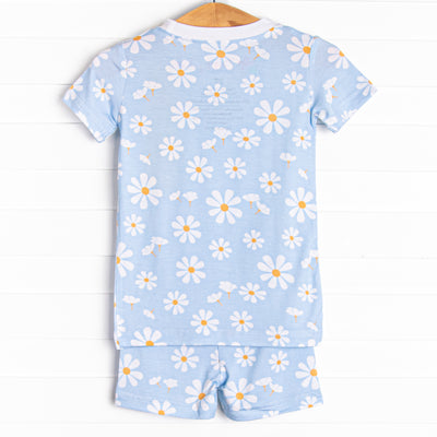 Daisy Daydream Bamboo Pajama Short Set, Blue