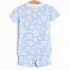 Daisy Daydream Bamboo Pajama Short Set, Blue