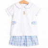 Bleu: Conway Embroidered Short Set, Blue
