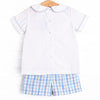 Bleu: Conway Embroidered Short Set, Blue