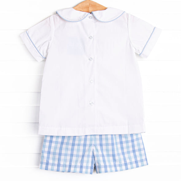 Bleu: Conway Embroidered Short Set, Blue