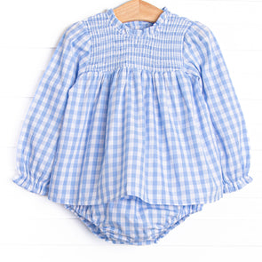 Rhythm and Blues Diaper Set, Blue Check