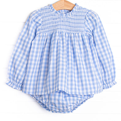 Rhythm and Blues Diaper Set, Blue Check