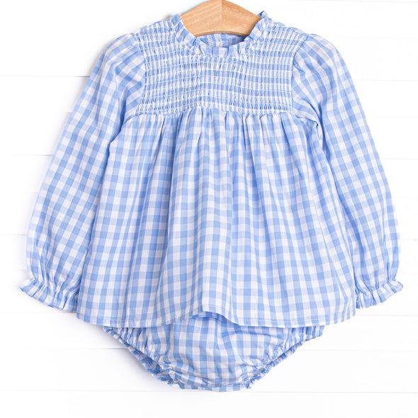Rhythm and Blues Diaper Set, Blue Check