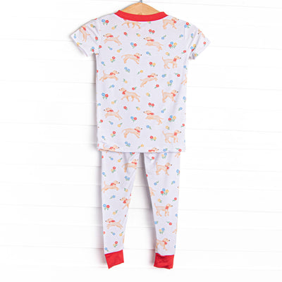 Chasing Tails Bamboo Pajama Short Sleeve Set, Red