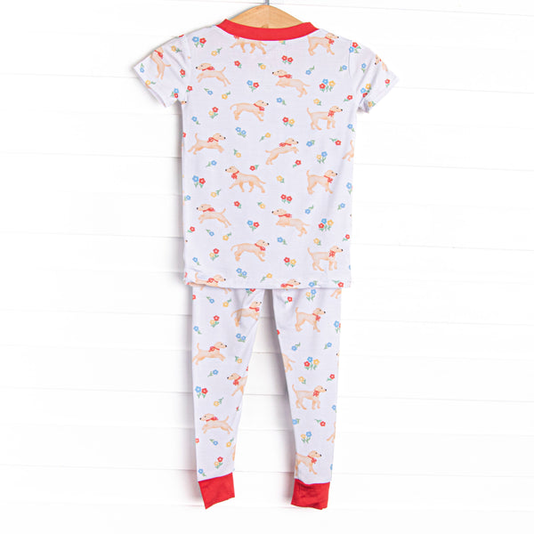 Chasing Tails Bamboo Pajama Short Sleeve Set, Red