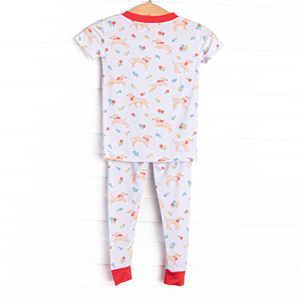 Chasing Tails Bamboo Pajama Short Sleeve Set, Red
