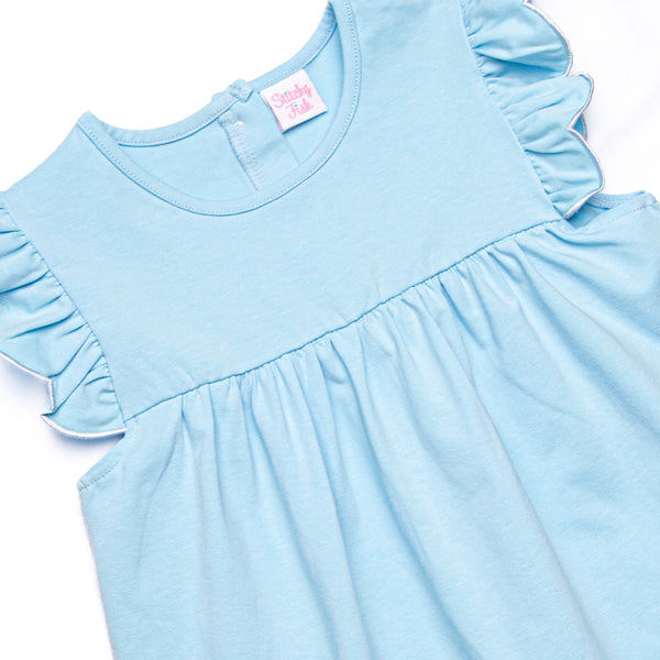 In the Grove Scalloped Ruffle Short Set, Blue