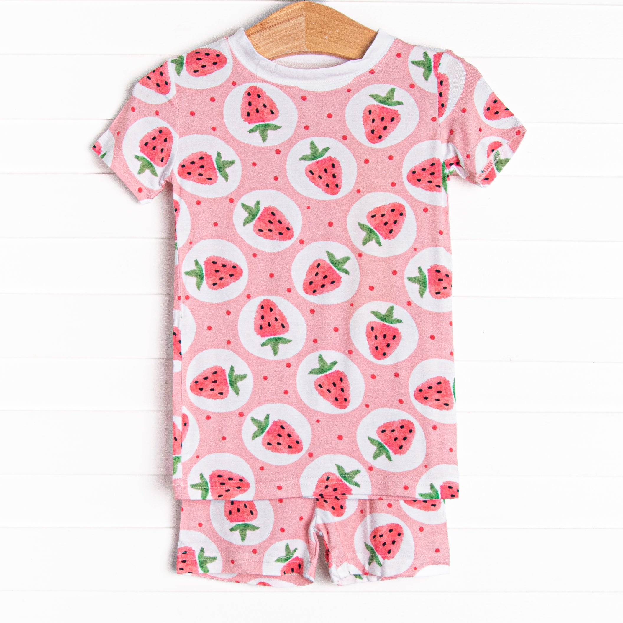 Strawberry Blossom Bamboo Pajama Short Set, Pink – Stitchy Fish