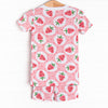Strawberry Blossom Bamboo Pajama Short Set, Pink