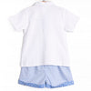 Bleu: Berkley Smocked Short Set, Blue