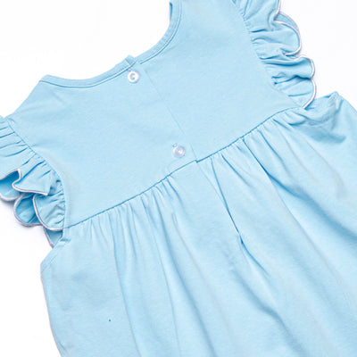 In the Grove Scalloped Ruffle Short Set, Blue