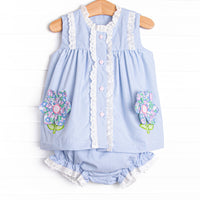 Bleu: Louise Applique Diaper Set, Blue