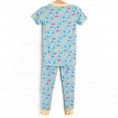 Jurassic Journey Bamboo Pajama Short Sleeve Set, Green