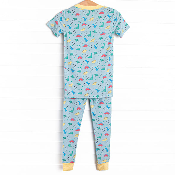 Jurassic Journey Bamboo Pajama Short Sleeve Set, Green