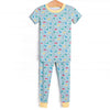 Jurassic Journey Bamboo Pajama Short Sleeve Set, Green