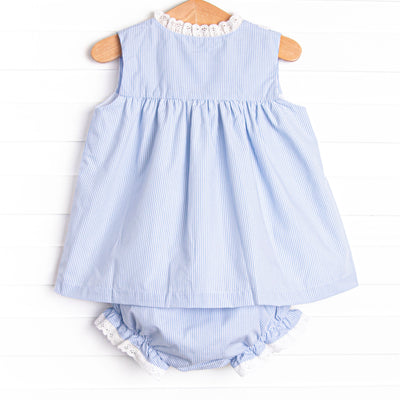 Bleu: Louise Applique Diaper Set, Blue