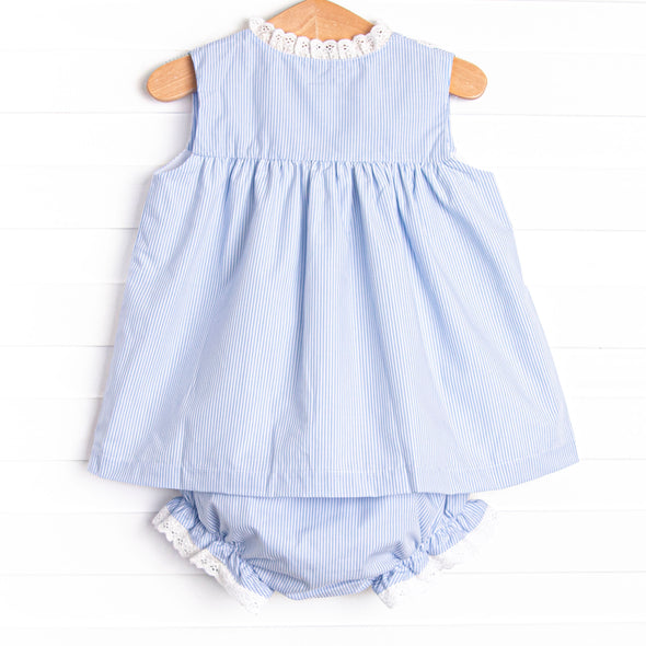 Bleu: Louise Applique Diaper Set, Blue