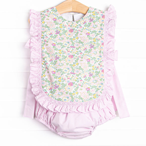 Bleu: Briar Smocked Diaper Set, Pink