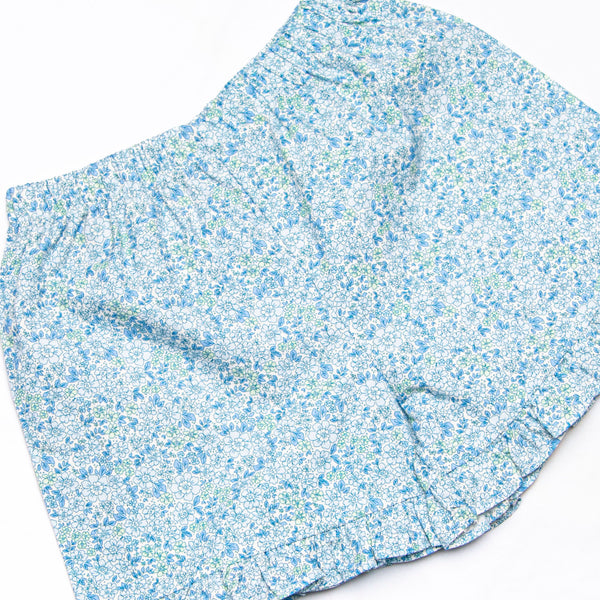 In the Grove Scalloped Ruffle Short Set, Blue