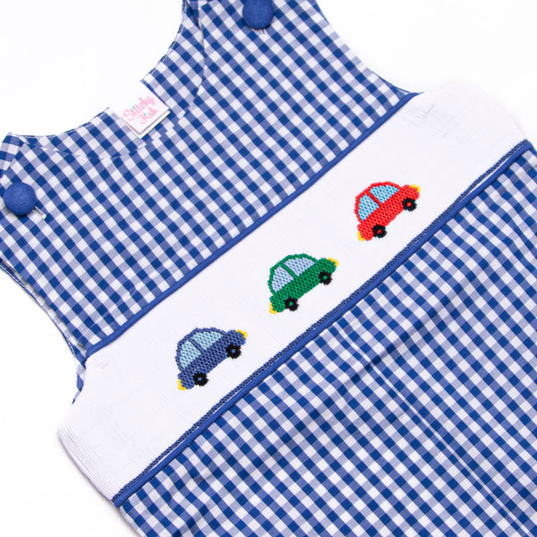 Life is a Highway Smocked Jon Jon, Blue