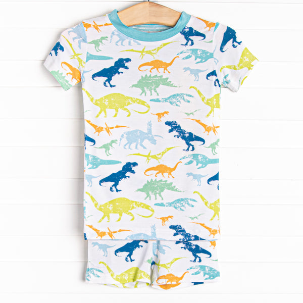 Day at Dino Park Bamboo Pajama Short Set, Blue