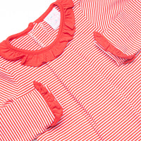 Lizzie Long Sleeve Bubble, Fire Red Stripe