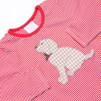 Howls of Holly Applique Legging Set, Red