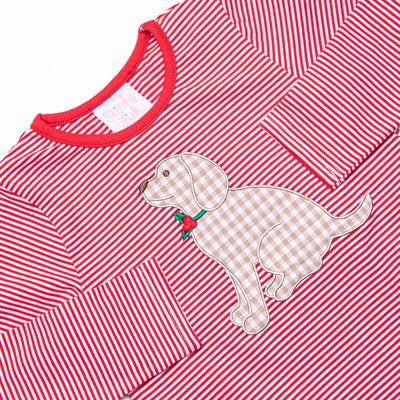 Howls of Holly Applique Legging Set, Red
