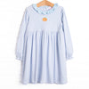 Pumpkin Patch Pick Pima Embroidered Dress, Blue