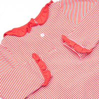 Lizzie Long Sleeve Bubble, Fire Red Stripe