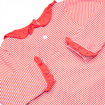 Lizzie Long Sleeve Bubble, Fire Red Stripe