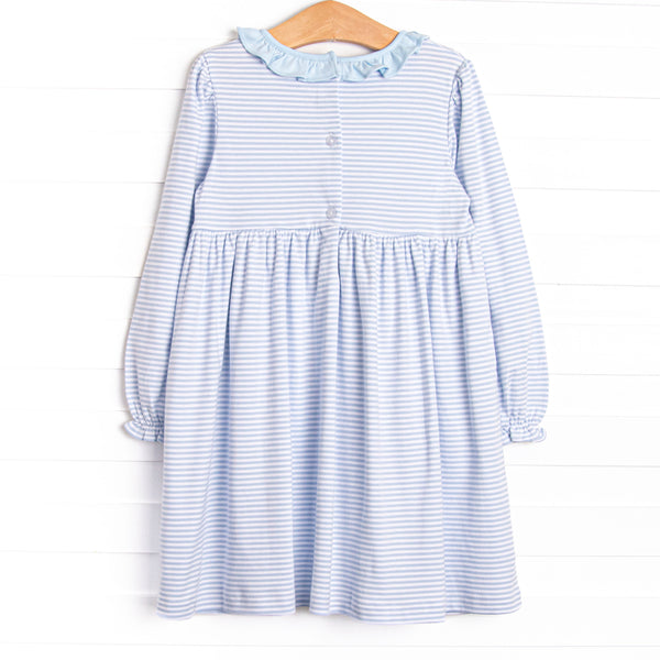 Pumpkin Patch Pick Pima Embroidered Dress, Blue